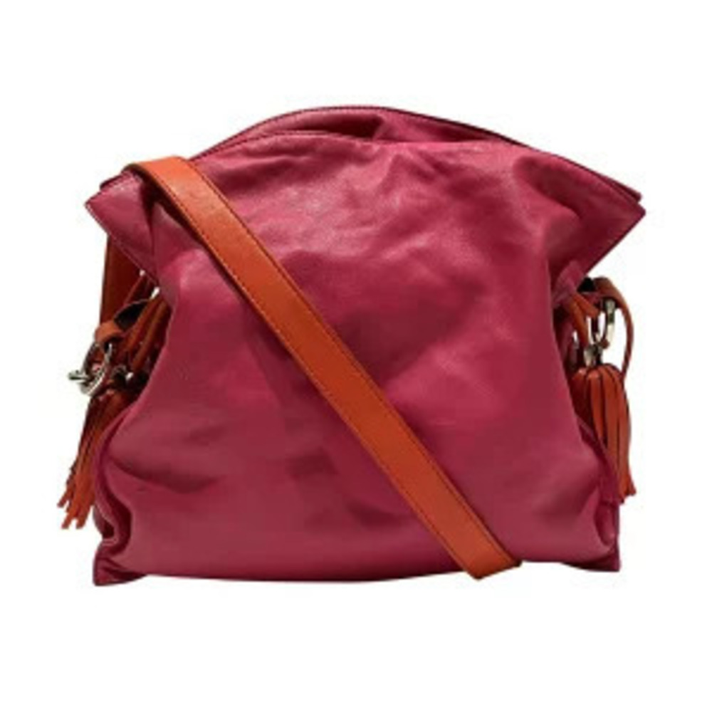 Loewe nappa leather Flamenco shoulder bag side tassel Red